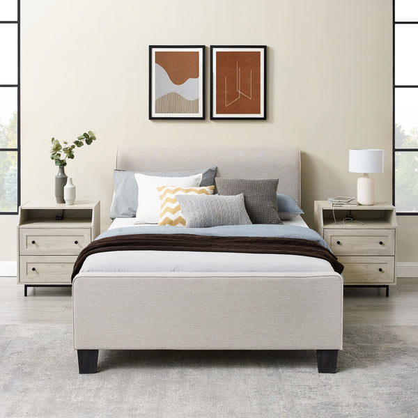 2 Drawer Nightstand with USB, Set of 2 - Birch