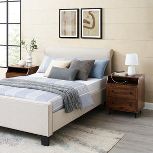 2 Drawer Nightstand with USB, Set of 2 - Dark Walnut