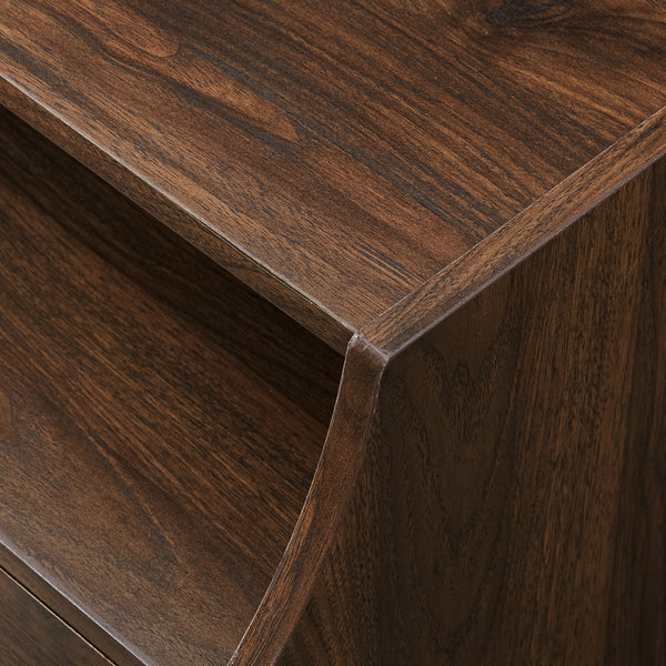 Welsh 22" Curved Open Top 2 Drawer End Table with USB