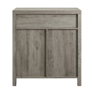 30" Farmhouse Barn Door Accent Cabinet Grey Wash