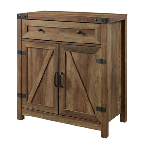 30" Farmhouse Barn Door Accent Cabinet Reclaimed Barnwood