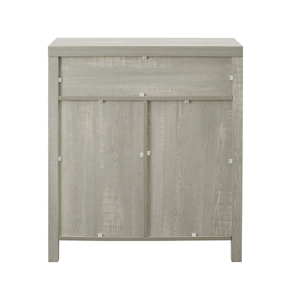 30" Farmhouse Barn Door Accent Cabinet Stone Grey
