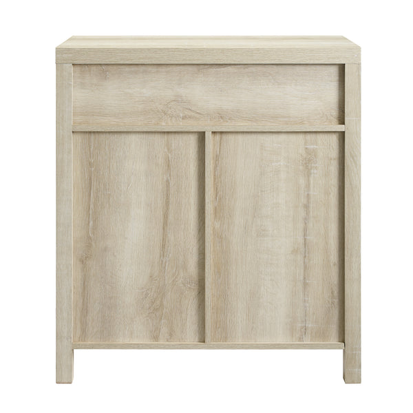 30" Farmhouse Barn Door Accent Cabinet White Oak