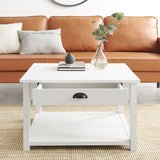 walker edison 30 square country coffee table