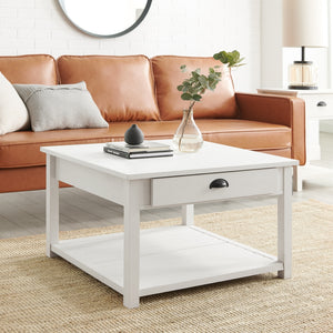 walker edison 30 square country coffee table