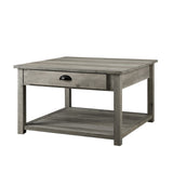 walker edison 30 square country coffee table