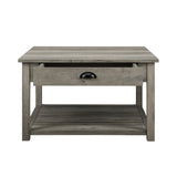 walker edison 30 square country coffee table