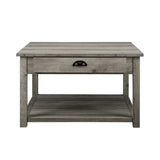 walker edison 30 square country coffee table