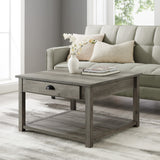 walker edison 30 square country coffee table