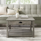 walker edison 30 square country coffee table