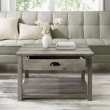 walker edison 30 square country coffee table