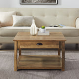 walker edison 30 square country coffee table