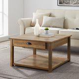 walker edison 30 square country coffee table