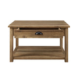 walker edison 30 square country coffee table