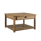 walker edison 30 square country coffee table