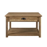 walker edison 30 square country coffee table