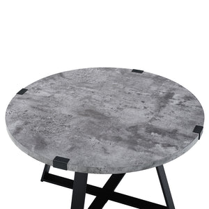 Rustic Round Coffee Table Dark Concrete