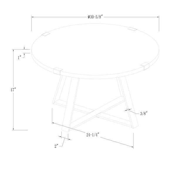 Rustic Round Coffee Table Dark Concrete