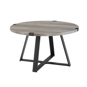 Rustic Round Coffee Table Grey Wash