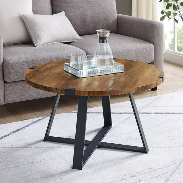 AF30MWCTRO - Rustic Round Coffee Table Dark Concrete