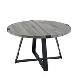 Rustic Round Coffee Table Slate Grey