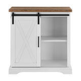 AF32ALXDROSW - 32" Rustic Farmhouse Buffet - Solid White/Reclaimed Barnwood