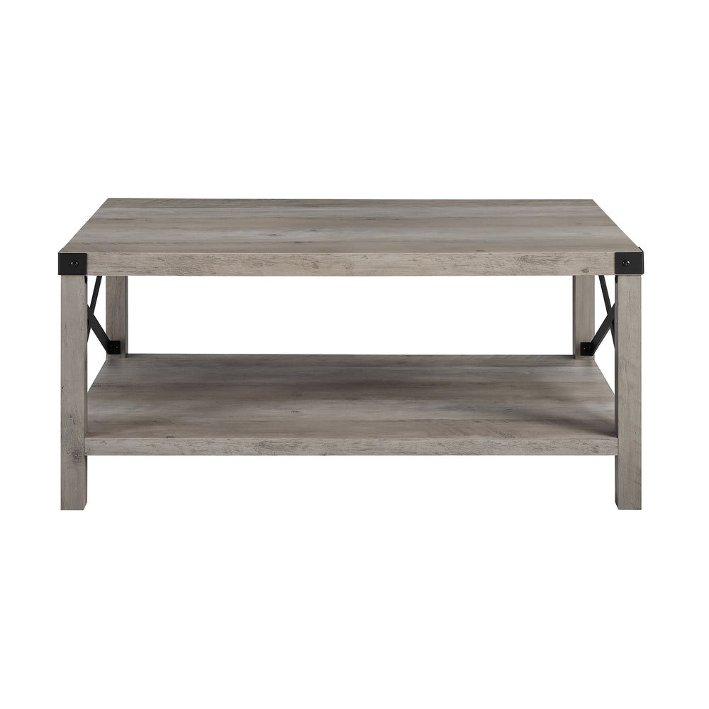 Rustic Wood Coffee Table Grey Wash
