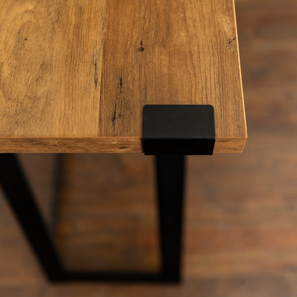 46" Modern Industrial Entryway Table Dark Walnut