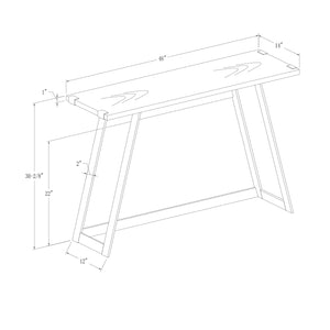 46" Modern Industrial Entryway Table Dark Walnut