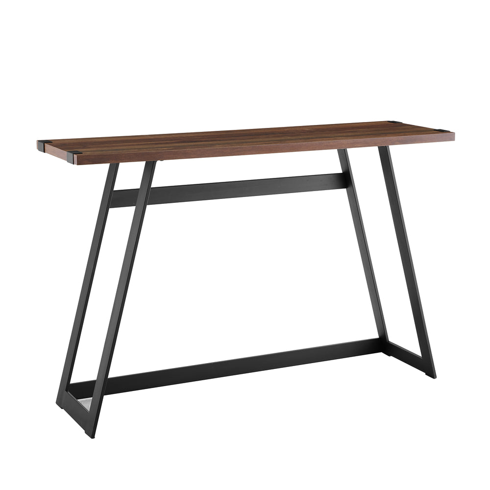 46" Modern Industrial Entryway Table Dark Walnut