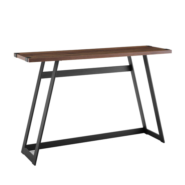 46" Modern Industrial Entryway Table Dark Walnut