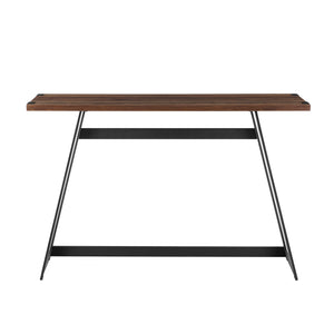 46" Modern Industrial Entryway Table Dark Walnut