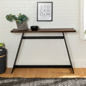 46" Modern Industrial Entryway Table Dark Walnut