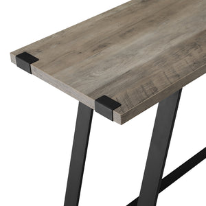 46" Modern Industrial Entryway Table Grey Wash