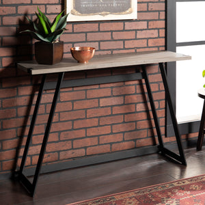 46" Modern Industrial Entryway Table Grey Wash