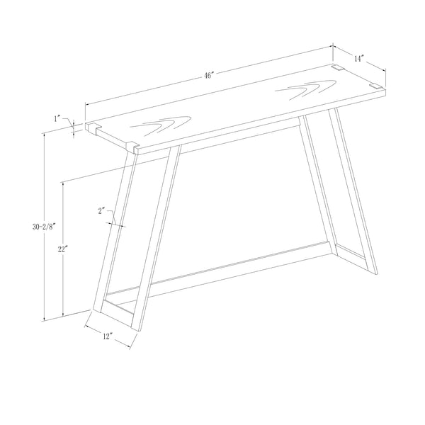 46" Modern Industrial Entryway Table Rustic Oak