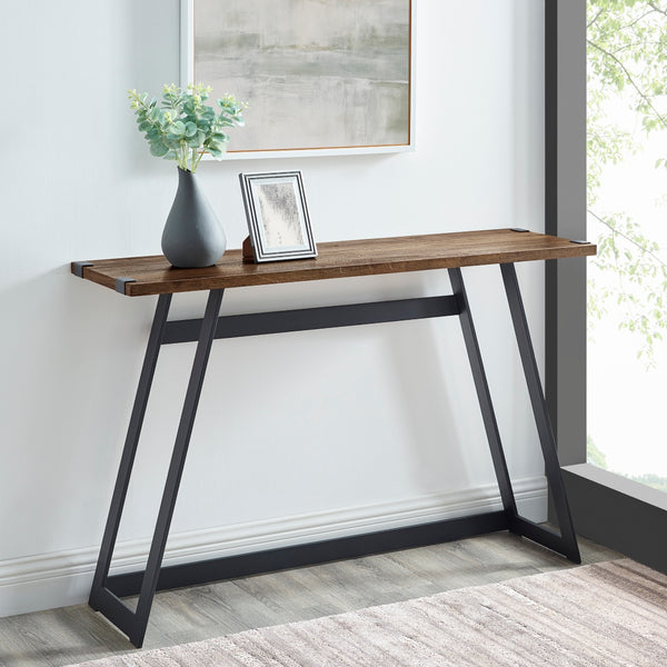 AF46MWETRO - 46" Modern Industrial Entryway Table Dark Walnut