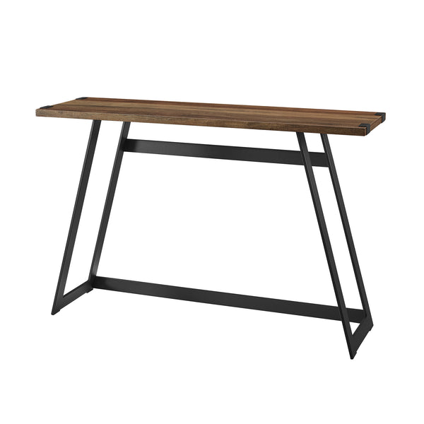 46" Modern Industrial Entryway Table Rustic Oak
