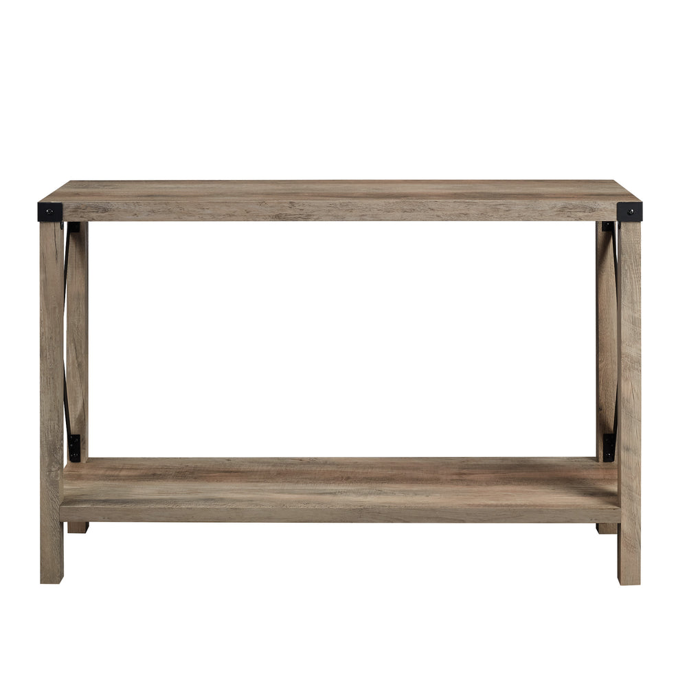 48" Rustic Entryway Table Grey Wash