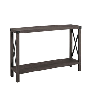 Walker Edison Farmhouse Metal-X Entry Table with Lower Shelf XIIXR AF46MXETSA