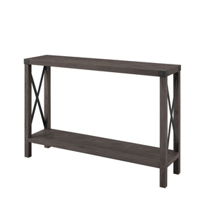 Walker Edison Farmhouse Metal-X Entry Table with Lower Shelf XIIXR AF46MXETSA