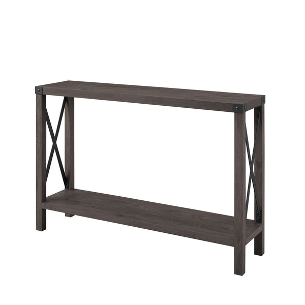 Walker Edison Farmhouse Metal-X Entry Table with Lower Shelf XIIXR AF46MXETSA