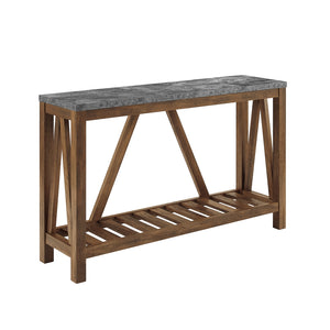 AF52AFTDC - 52" Modern Farmhouse Entryway Table Dark Concrete/Rustic Oak