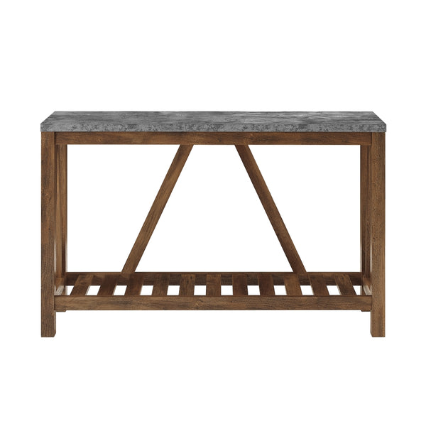 AF52AFTDC - 52" Modern Farmhouse Entryway Table Dark Concrete/Rustic Oak