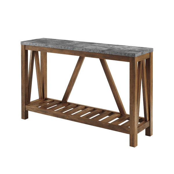 AF52AFTDC - 52" Modern Farmhouse Entryway Table Dark Concrete/Rustic Oak
