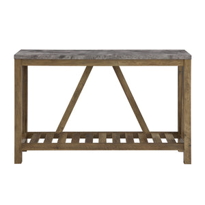 52" Modern Farmhouse Entryway Table Dark Concrete/Rustic Oak