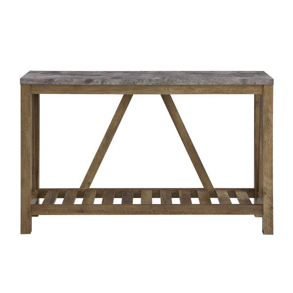 52" Modern Farmhouse Entryway Table Dark Concrete/Rustic Oak