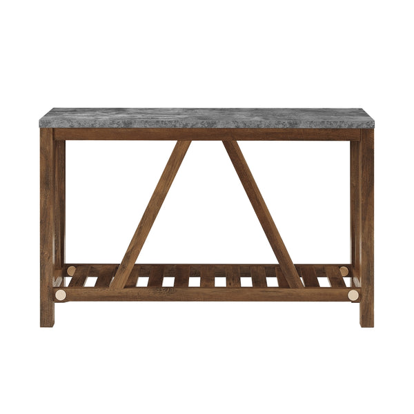 AF52AFTDC - 52" Modern Farmhouse Entryway Table Dark Concrete/Rustic Oak