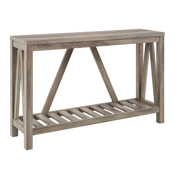 52" Modern Farmhouse Entryway Table Grey Wash