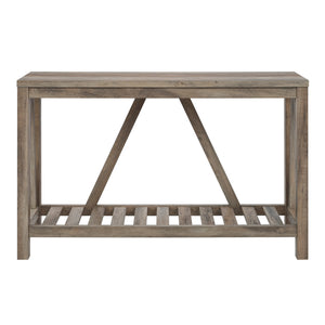 AF52AFTGW - 52" Modern Farmhouse Entryway Table Dark Concrete/Rustic Oak